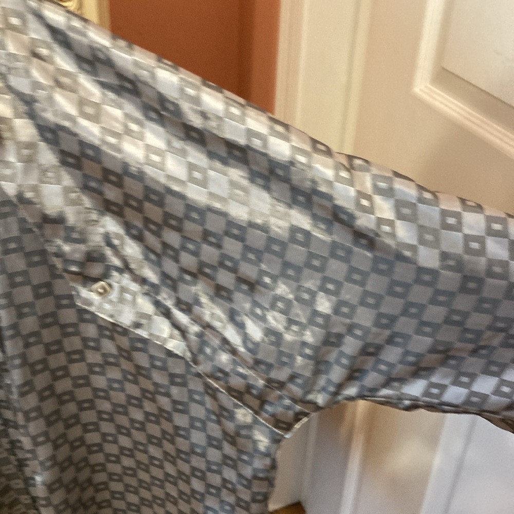 Vintage Silver Checkered Blouse - image 5